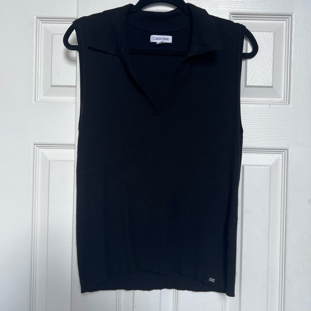Calvin Klein Black Ribbed Tank Top